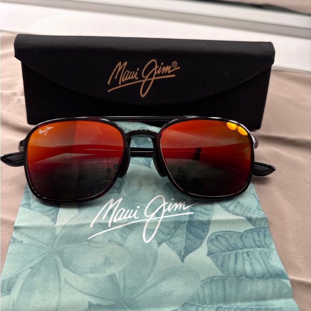 Maui Jim Sunglasses with Black Frame and Red Lenses